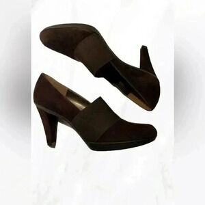 Stuart Weitzman Bando Chocolate Suede Platform Heels | Size 8